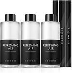 COCODOR Diffuser Oil Refill - Refreshing Air - 200ml, 3 Pack- 15 Reed Sticks - Reed Diffuser Scented Oils, Oil Diffuser & Reed Diffuser Sticks, Room Décor & Office Décor, Home Fragrance