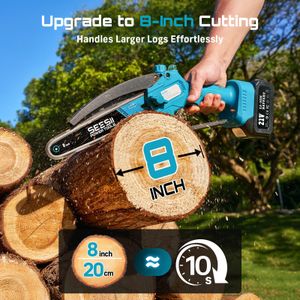 SEESII 8-Inch Cordless Chainsaw – Portable Electric Saw