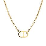 Farandole Montaigne Petit CD Pendant Necklace with 18ct Gold plated 2mm Diamond Cut Trace Chain and Gift Box