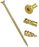 5mm x 100mm Yellow Hardened Countersunk Torx Wood Timber Construction Screw with Flat Head High Performacne Carpenter Screws (Pack of 50)