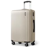 LUGG 24inch Vacay Suitcase ABS Luggage with TSA Indent Lock, Aluminium Trolley Handle, 360° Spinner Wheels, Water-Resistant & Durable Material - Airline Compatible (65 x 25 x 44cm)