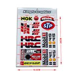 Kungfu Graphics Micro Sponsor Logo Racing Sticker Sheet Universal (7.2 x 10.2 inch), Red