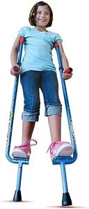 Geospace Original Walkaroo Durable Steel Stilts with Ergonomic Design for Easy Balance Walking & Active Play for Adults and Kids up to 220 lbs (Blue)