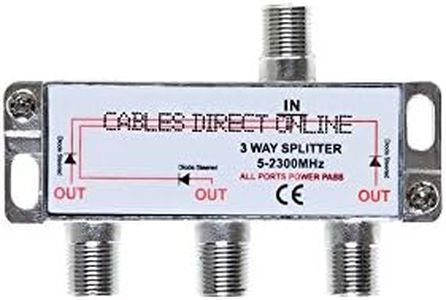 3 Way 5-2300 MHz Coaxial Antenna Splitter for RG6 RG59 Coax Cable Satellite HDTV (3 Ports)