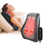 Snailax Shiatsu Back and Neck Massager with Heat, Deep Tissue 4D Kneading Massage with Adjustable Heat Settings, Lower Back Pain Relief for Home and Office, Great Gift for Men and Women