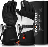 Heated Gloves for Men Women 7.4V Battery 22.2Wh Rechargeable Electric Heated Gloves Touchscreen Waterproof Heated Gloves for Winter Outdoor Skiing Work Hiking Camping Snowboarding (Black, L)