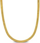 Women's Herringbone Chain Necklace - Italian 925 sterling silver bracelets for Women - cadenas de plata para mujer 925 italianas - 4.5mm - Unisex Design - 925 Sterling Silver, Yellow Gold Plated - Classic Link necklace (Herringbone style - Yellow Gold Plated - 24")