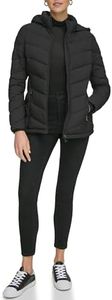 Calvin Klein Women's Light-Weight Hooded Puffer Jacket, Ebony, Small