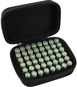 Comecase Hard Battery Organizer Storage Box Carrying Case Bag - Holds 48 Batteries AA [ Not Include Tester and Accessories ]