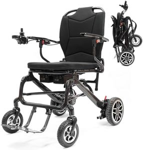 John Dawson Electric Wheelchairs for Adults 33LBS 100% Carbon Fiber, 30 Miles Long Range Lightweight Foldable Motorized Wheelchair with Dual 10Ah Batteries & Dual Motors
