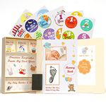 Pearly Tale Baby Memory Book Kit – 73 Page Baby Journal with Baby Album Pages, Keepsake Box, Handprint Kit and Baby Milestone Stickers. Gender Neutral Baby Shower Gifts (And Same Gender Parents)