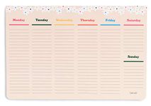 ban.do Weekly Planner Notepad, Desk Planner/Calendar Pad with 52 Sheets, Undated Weekly Desktop Calendar/Agenda (Pink/Green)