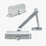 Fortstrong Door Closer FS-1306 Automatic Adjustable Closers, Residential Grade 3 Spring Hydraulic Auto Door-Closer, Easy Installation with Life Size Fitting Template & Instructions Silver Aluminum