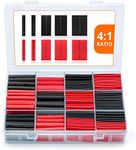 Wirefy 190 PCS Heat Shrink Tubing Kit - 4:1 Dual Wall Tube - Adhesive Lined - Marine Shrink Tubing - Black, Red