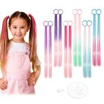 Dreamlover Hair Extensions for Braiding Kids, Coloured Hair Extensions for Kids, Girls Hair Accessories, 12 Pieces