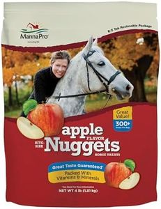 Manna Pro Bite-Size Nuggets for Horses - Pocket Sized Training Horse Treats - Apple Flavored Treats - Packs with Vitamins & Minerals- Great Taste Guaranteed - 4lbs