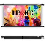 Duronic Projector Screen BPS40 /169 Bar 40 Inch Projection Screen Wall or Ceiling Mountable HD 16:9 Ratio for Home Theatre, Office 4K UHD 3D