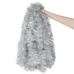 DECORA Silver Tinsel Garland Christmas Tree Decorations Wedding Birthday Party Supplies for 33 FEET Long