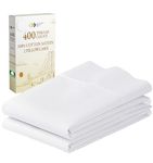 California Design Den Standard Queen Size Pillowcase Set - 400 Thread Count, 100% Cotton Sateen, Set of 2 Pillow Covers, Breathable, Cooling, Soft for Quality Sleep - Bright White