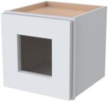 CozyHommie RTA Solid Wood Glass Door Wall Cabinet - 1 Solid Wood with Glass Door for Kitchen, Over The Toilet, Living Room for Storage Solution(Glass Insert Not Included) (White 21”W×12”D×12”H)