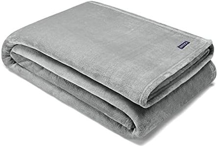 Nautica - Queen Blanket, Super Soft Plush Fleece Bedding, Warm & Cozy Home Decor (Solid Grey, Queen)