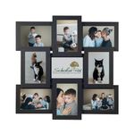 Scholartree Collage Picture Frames for 9 Photos, 4 x 6 Inches Wall-Mount Photo Frame, Assembly Required, Black