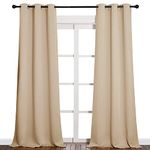 NICETOWN Room Darkening Grommet Panels - Baby Room Curtains 90 inches Long, Privacy Draperies (42 inches Width, Biscotti Beige, 1 Pair)