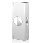 Dunzy 1-3/8 Inch x 9 Inch Door Reinforcement Plate 2-1/8 Inch Lock and Door Reinforcer Thick Stainless Steel Door Security to Repair Home Wood Metal Doors Knob/Lock/Latch/Deadbolt, Silver(1 Pack)