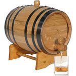 2 Liter Oak Aging Barrel with Wood Stand, Bung & Spigot - Mini Whiskey Barrel for The Home Alcohol Distiller, Brewer, Moonshiner & Winemaker - Age Cocktails, Bourbon, Whisky, Tequila, Rum, Mead Wine