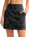 SANTINY 16" Golf Skorts Skirts for Women with 4 Pockets Women's High Waisted Stretchy Tennis Skirt Athletic Skort, Grey Camo, X-Large