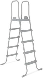 Bestway Flowclear 52 Inch Versatile Metal A Frame Above Ground Swimming Pool Ladder with Heavy Duty Plastic Double Sided Steps