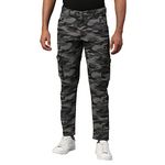 Dennis Lingo Men's Natural Grey Regular Fit Cotton Camoflague Cargo Pants/Trousers (30)