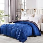 Bioeartha Bed Comforter, King Size Cooling Comforter for Night Sweats, All Season Warm and Soft Bedding Comforter, Box Stitched Down Alternative Quilted Duvet Insert, Machine Washable, Blue