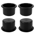 4 Pieces Cup Holder Insert, Plastic Table Cup Holder 87mm Diameter Couch Cup Holder Insert Black Car Drinks Holder Insert for Sofa Couch RV Boat