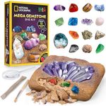National Geographic Mega Gemstone Dig Kit – Dig Up 15 Real Gems, STEM Science & Educational Toys Make Great Kids Activities