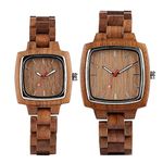 OIFMKC Wooden Watch Top Royal Walnut Wooden Watches Men's Watch Retro Square Analog Dial Quartz Watch Unique Anniversary Love Gifts for Men Women,for Couples