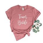 Pink Positive Team Bride T-Shirt | Bridal Party, Hen Do Shirts for Bridesmaids (L)