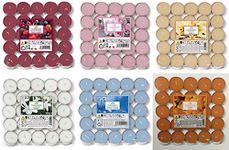 Aladino 150 Tea Lights Candles Scented Tealights- 25 x 6 Scents Mixed Pack - Cotton Flowers, Mixed Berries, Citrus, Rose, Lavender & Cinnamon