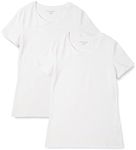 Amazon Essentials Women's Classic-Fit Short-Sleeve Crewneck T-Shirt, Pack of 2, White, S