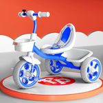 Fisher-Price Tricycle for Kids 2-5 Years/Tri Cycles for Baby Boys & Girls/Trike Cycle with Seat Belt, Bell, 360° Rotating Handlebar & Dual Storage Basket, Children Bike Toy with Pedals - Blue