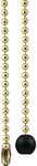 GE Beaded Chain with Wooden Ball, 3-Foot, Brass Finish 54433