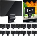 Mlici 14 Pack Sign Labels Clip Holder, Plastic Food Tray Label Holder, Reusable Labels Clip on Sign Holders for Cup Bowl Pan Buffet Deli Trays Board Bake Signs