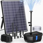 NFESOLAR Solar Pond Filter Fountain, 20W Solar Powered, ABS Material, Pond Water Pumps, 16.4FT Cord, 6.6FT Tubing, 7 Spray Heads, 120-300 Gallons, Fish Tank, Pool, Garden Waterscape N3222