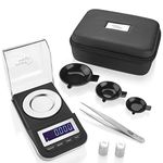 Smart Weigh Premium High Precision Digital Milligram Scale with Case, Tweezers, Calibration Weights and Three Weighing Pans, 50 x 0.001g