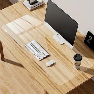 Sous-main transparent | Antidérapant | Bords arrondis | 900x400x1.5mm | Aisakoc Tapis d'écriture | Tapis de bureau en PVC | Tapis de de bureau pour bureau et ordinateur