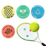 Hahhhha 4 PCS Tennis Racket Dampeners, Funny Tennis Vibration Dampener Aggressive Reminder Tennis Dampener for Racket Tennis Set, Soft Silicone Tennis Shock Absorber for Tennis Players