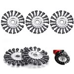 SNAGAROG 5 Pcs Twist Knot Wire Wheel, 115mm x 16mm Wire Brush Wheel Steel Flat Wire Wheel Twist Knot Circular Wire Brush Wire Wheel for Angle Grinder, Wire Knot Wheel for Rust, Paint Removal, Sanding