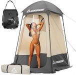 CROSSHIP Camping Shower Tent - Outdoor Privacy Tent with Solar Shower Bag - 84.6" H*60" W Privacy Shelter for Outdoor Bathroom, Changing Room & Fishing, UV Resistant&Waterproof Camping Bathroom