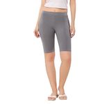 TRASA Women's Cotton Fashion Biker Workout Cycling Shorts, Dark Grey - 4XL