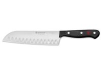 WÜSTHOF Gourmet 7" Hollow Edge Santoku Knife, Black